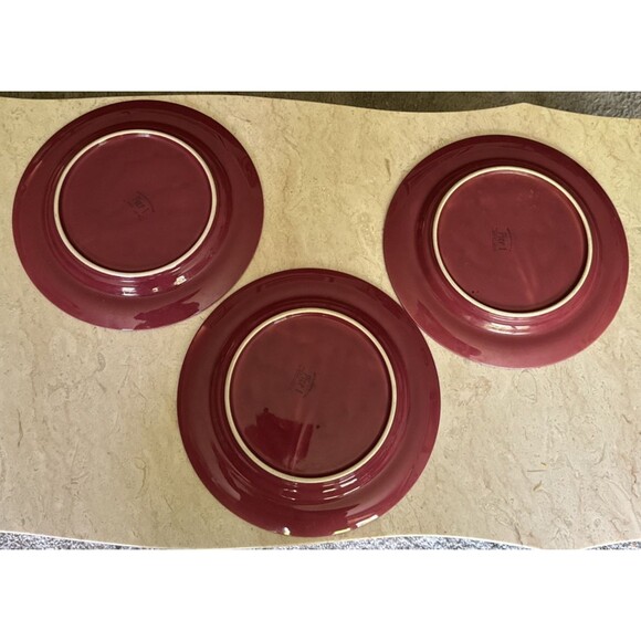 PIER 1 (3) Dinner Plates FESTIVALE Red Made in Japan 10 3/4" Vintage Stoneware - Picture 4 of 6